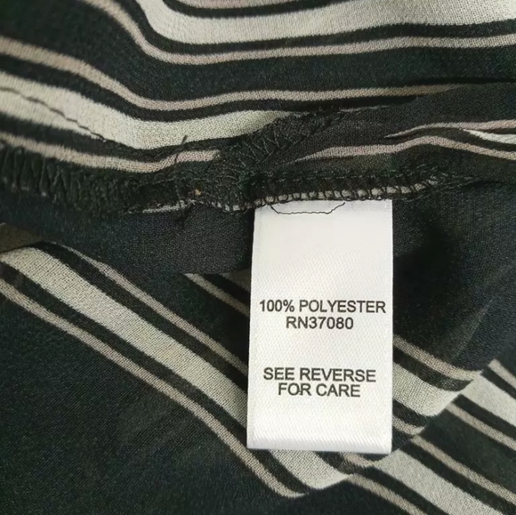 Cato black and white striped sheer button down top size 18/20w - Picture 5 of 7